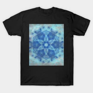 Whimsical lacy blue fractal kaleidoscope T-Shirt